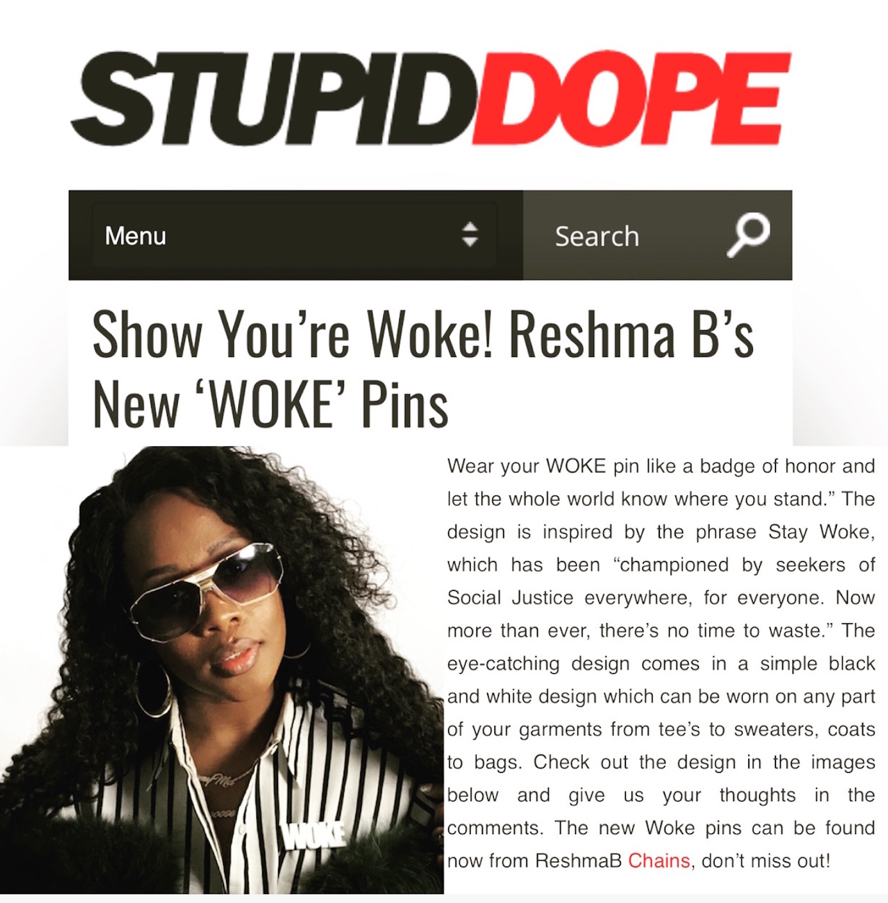 stupid dope WOKE reshmabchains